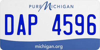 MI license plate DAP4596