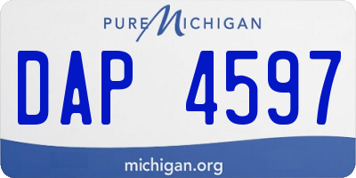 MI license plate DAP4597