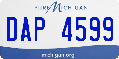 MI license plate DAP4599