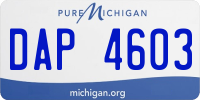 MI license plate DAP4603