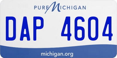 MI license plate DAP4604