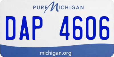 MI license plate DAP4606