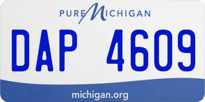 MI license plate DAP4609