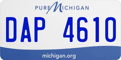 MI license plate DAP4610