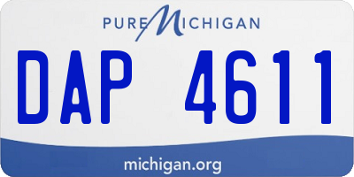 MI license plate DAP4611