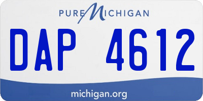 MI license plate DAP4612