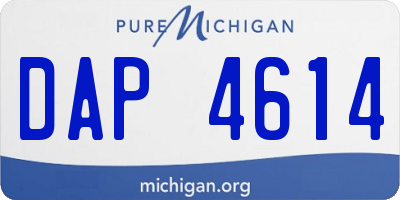 MI license plate DAP4614