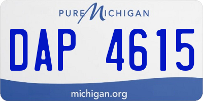 MI license plate DAP4615