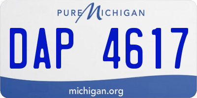 MI license plate DAP4617