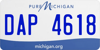 MI license plate DAP4618