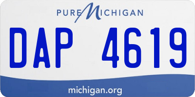 MI license plate DAP4619