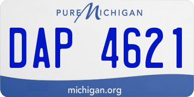 MI license plate DAP4621