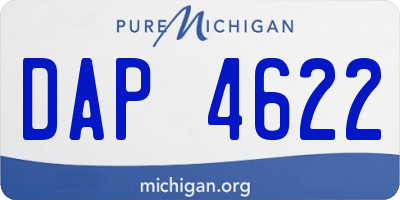 MI license plate DAP4622