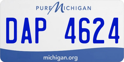 MI license plate DAP4624