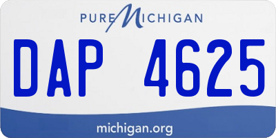 MI license plate DAP4625