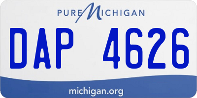 MI license plate DAP4626