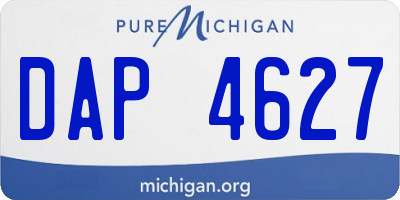 MI license plate DAP4627