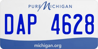 MI license plate DAP4628