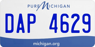 MI license plate DAP4629