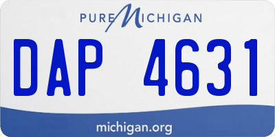 MI license plate DAP4631