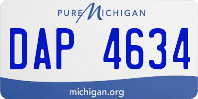 MI license plate DAP4634