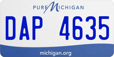 MI license plate DAP4635