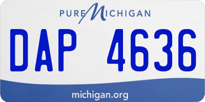 MI license plate DAP4636