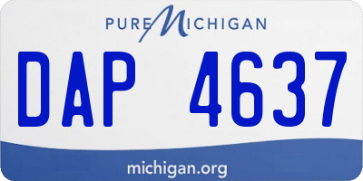 MI license plate DAP4637