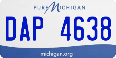 MI license plate DAP4638