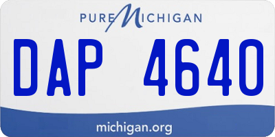 MI license plate DAP4640