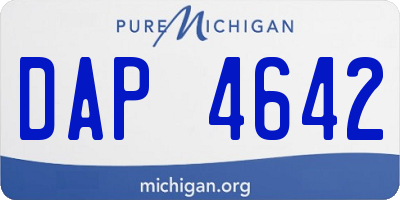 MI license plate DAP4642