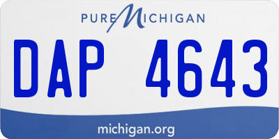 MI license plate DAP4643