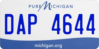 MI license plate DAP4644