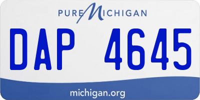 MI license plate DAP4645