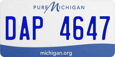 MI license plate DAP4647