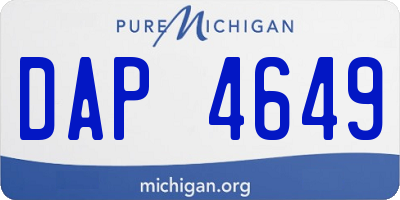 MI license plate DAP4649