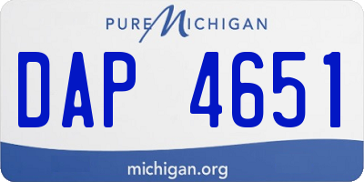 MI license plate DAP4651