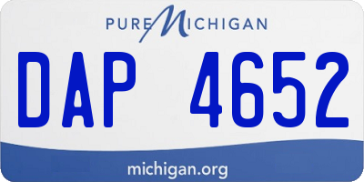 MI license plate DAP4652