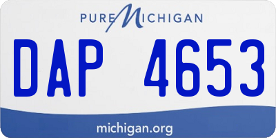 MI license plate DAP4653