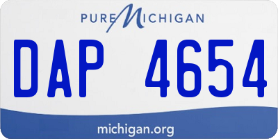 MI license plate DAP4654