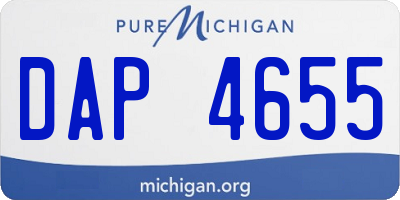 MI license plate DAP4655