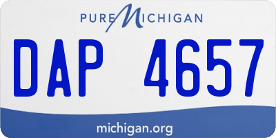 MI license plate DAP4657