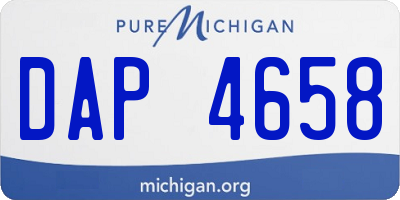 MI license plate DAP4658