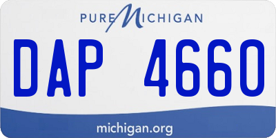 MI license plate DAP4660