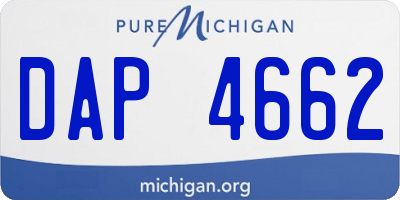 MI license plate DAP4662