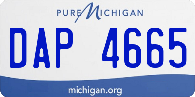 MI license plate DAP4665