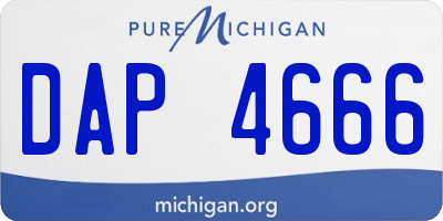 MI license plate DAP4666