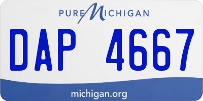 MI license plate DAP4667