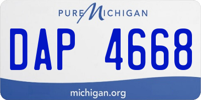 MI license plate DAP4668