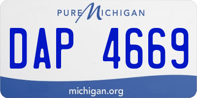 MI license plate DAP4669